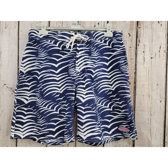 BF Men's Sz 35 Blue Vineyard Vines Swimwear Printed Shorts Swimsuit Swim Trunks - Picture 1 of 9